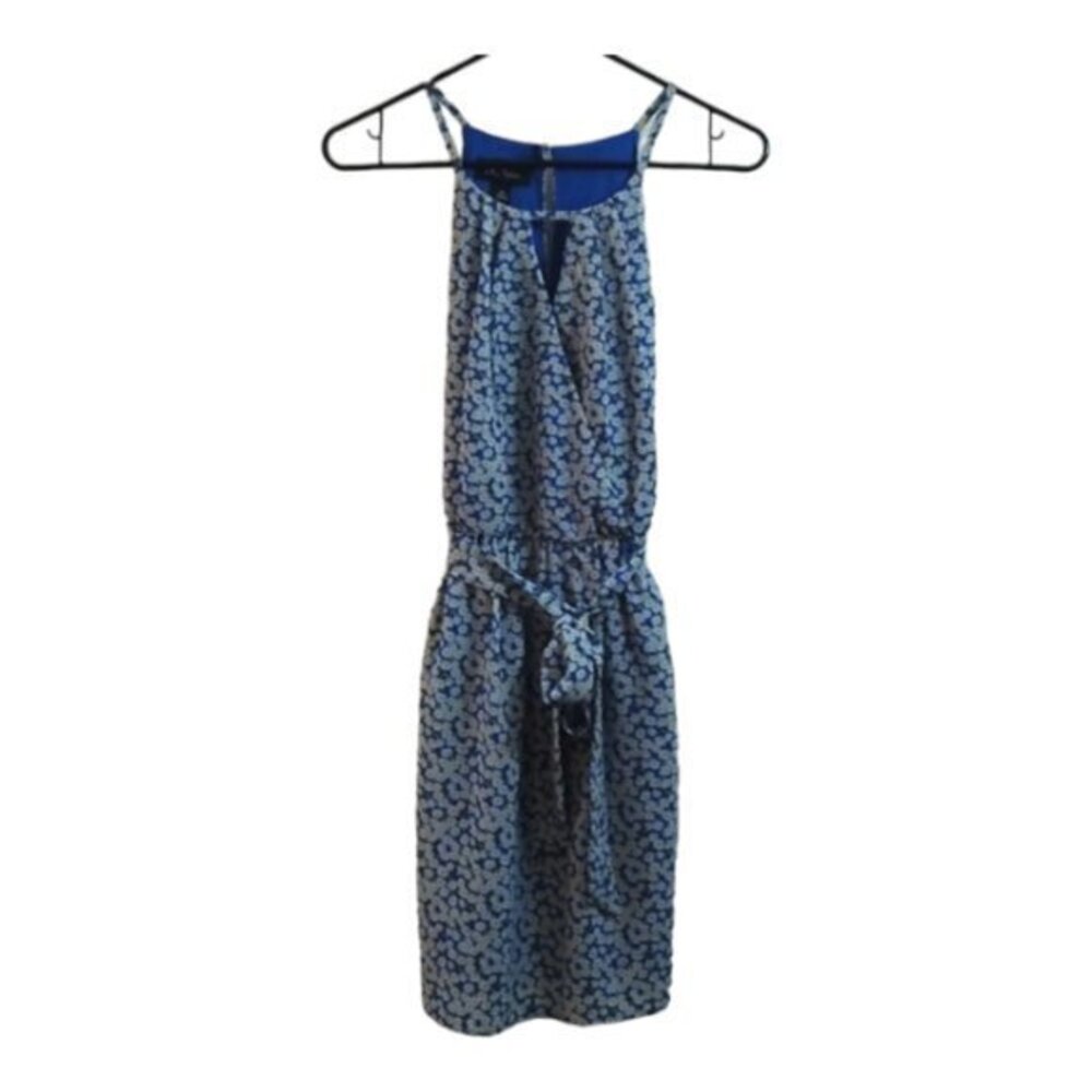 Women's BCX Dress Blue White Daily Florals Size XS EUC #0999